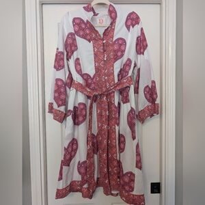 Victoria Dunn Heart Print Folly Mini Balloon Sleeve Dress XL